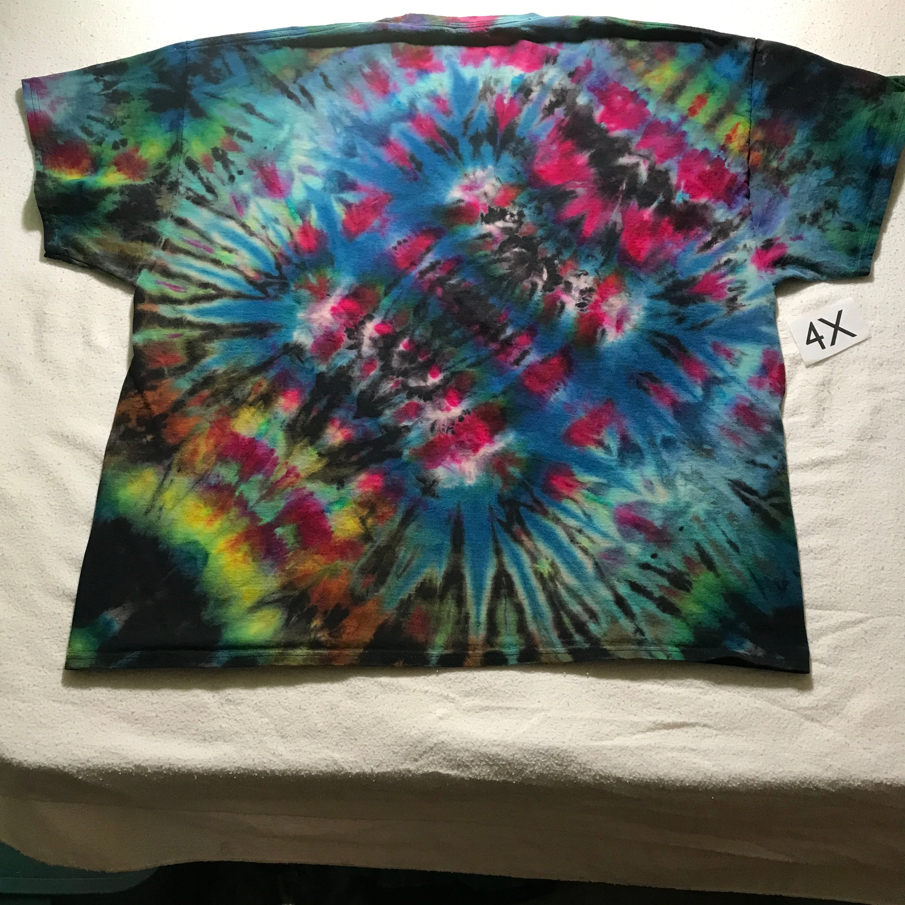 4X  Intentionally Random Midnight Time-Warp Ice-Dyed Tee