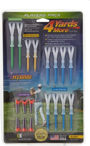 4YardsMore PLAYERS PACK Golf Tees 1" (18 ct)