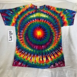 Adult Large HWI Tie-Dye Rainbow WigWag ZigZag Tee