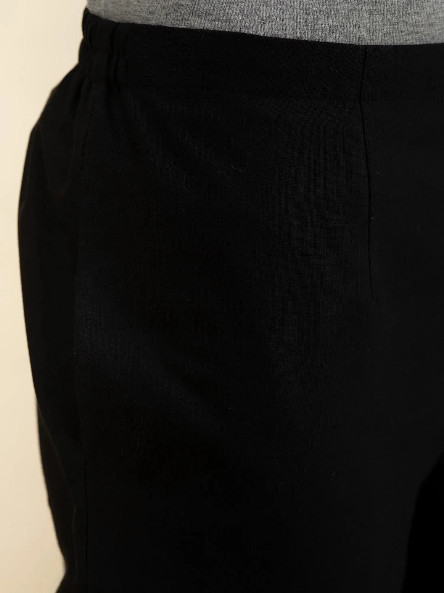 Black Solid Cotton Trousers