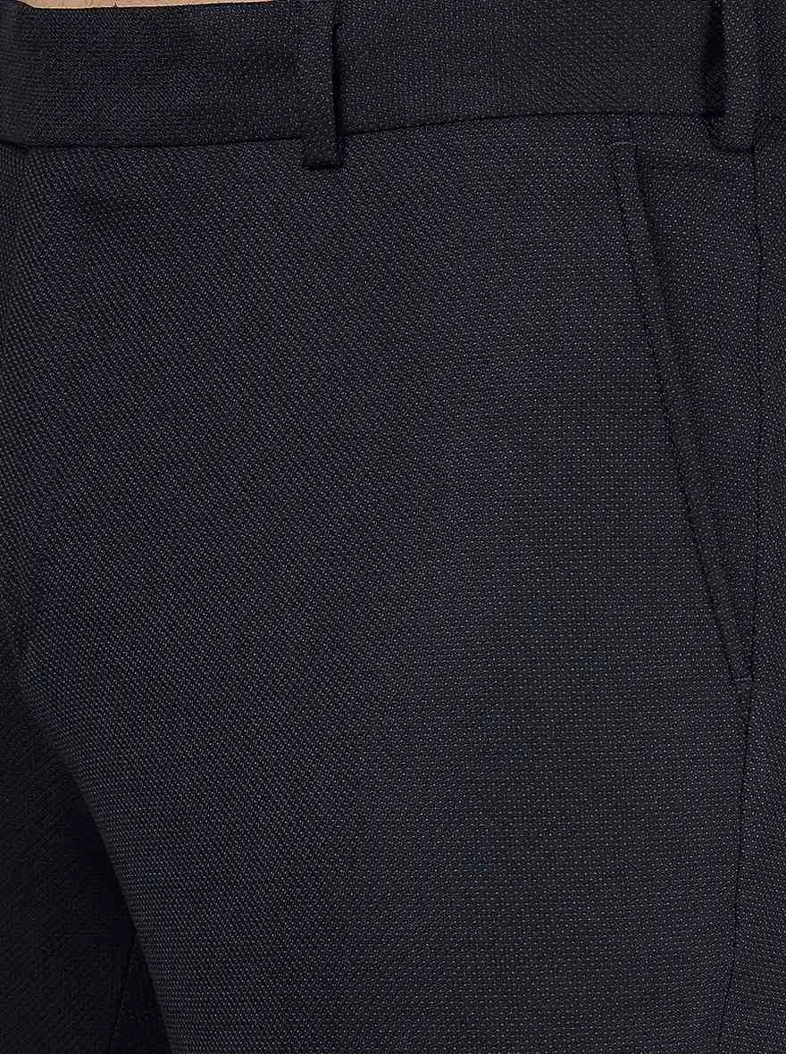 Blue Solid Slim Fit Trouser | JB Studio