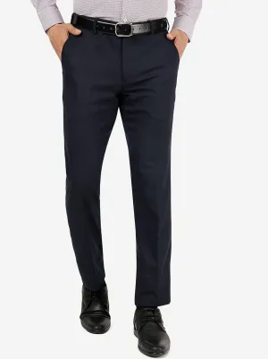 Blue Solid Slim Fit Trouser | JB Studio