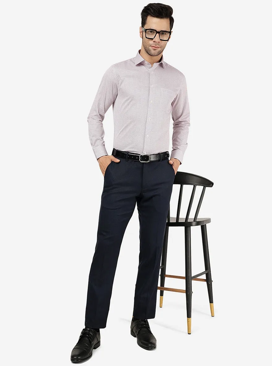 Blue Solid Slim Fit Trouser | JB Studio