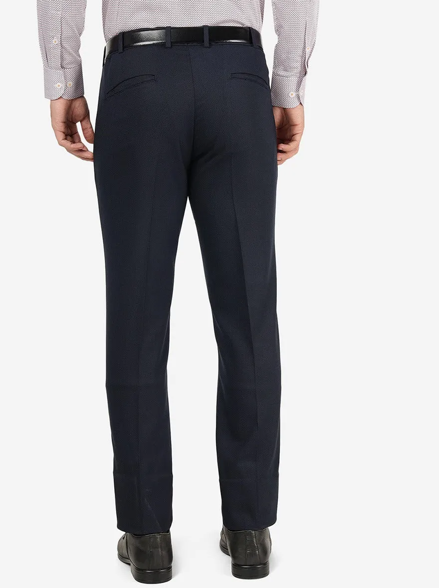 Blue Solid Slim Fit Trouser | JB Studio