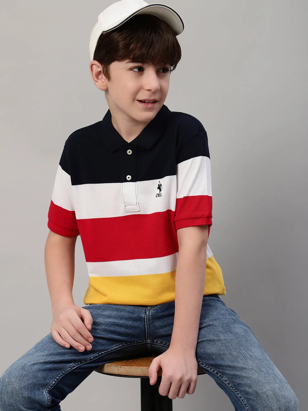 Boy's Multi Color Block T-Shirt