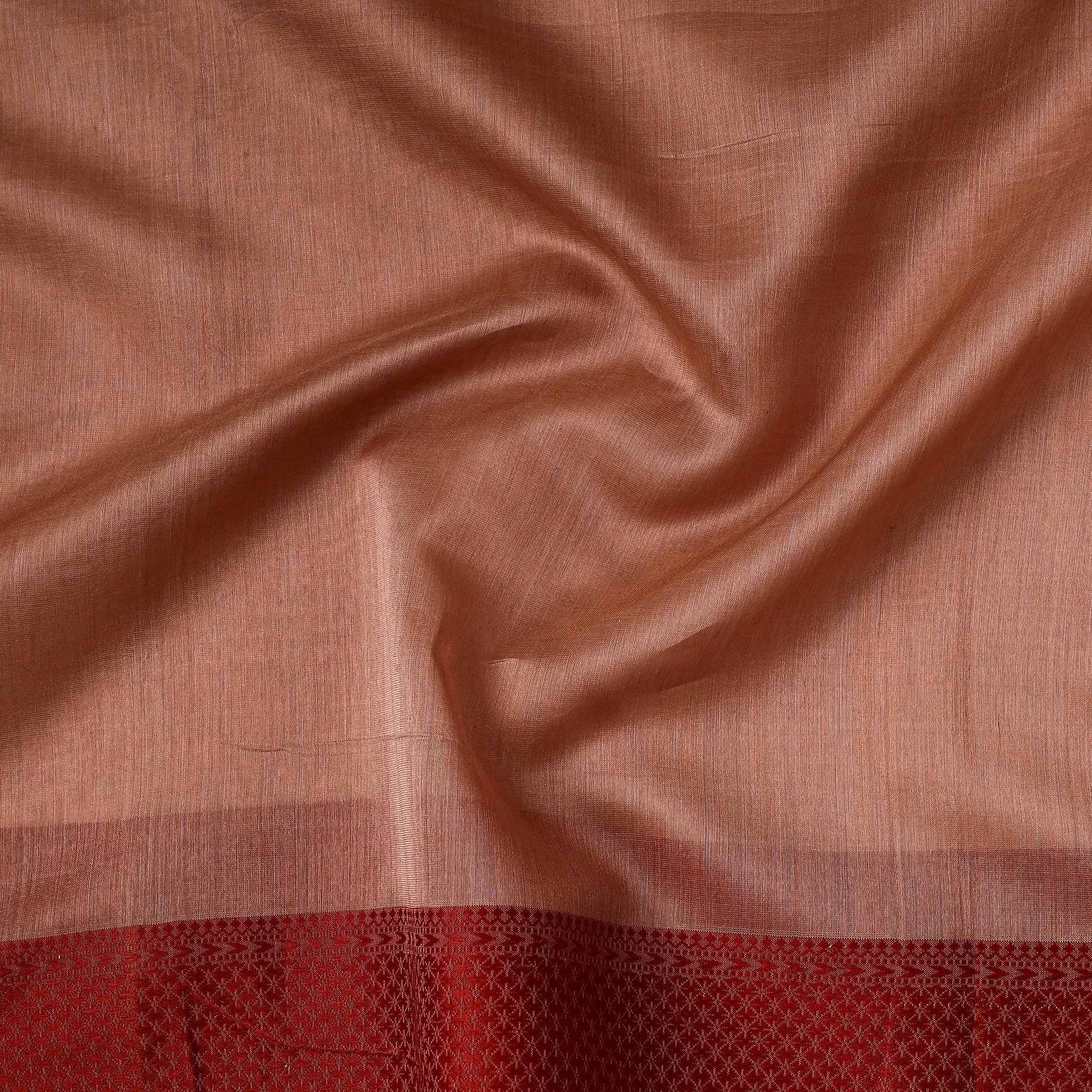 Brown - Traditional Chanderi Silk Handloom Precut Fabric (1 meter)