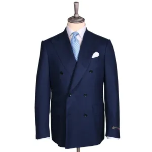 Dark Navy Wool Flannel Double-Breasted Suit