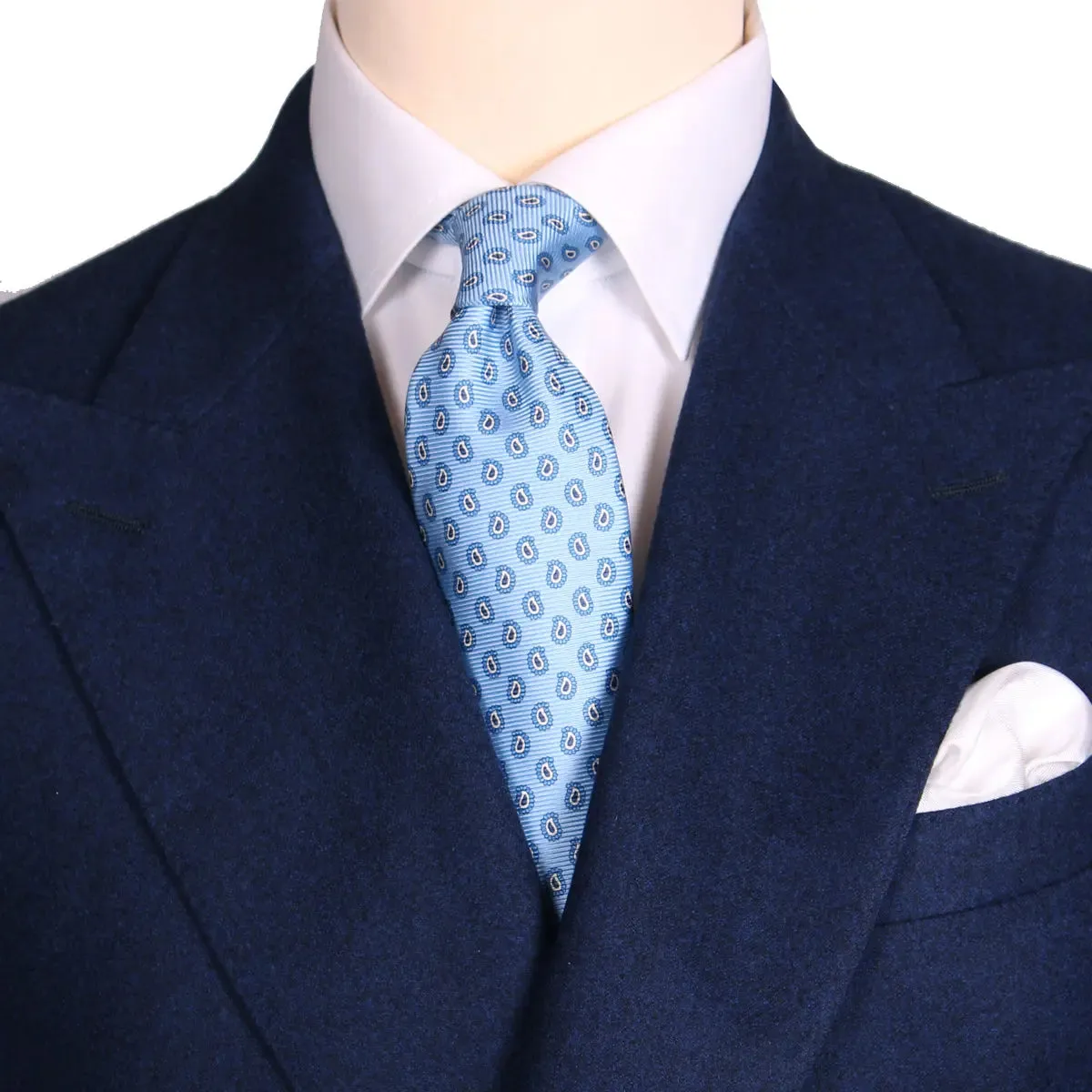 Dark Navy Wool Flannel Double-Breasted Suit