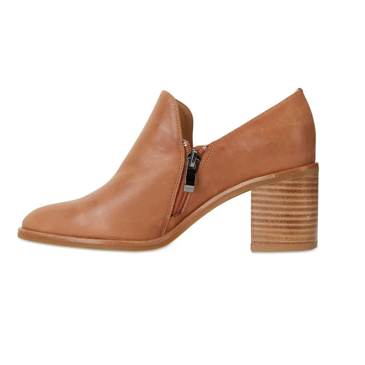 Decade Heel in Tan Leather