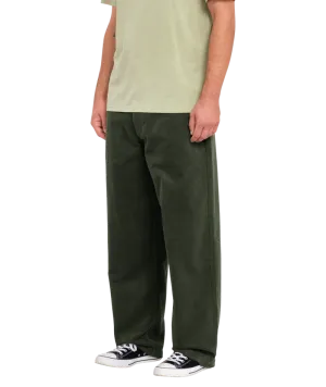 Frickin Loose Tapered Cord Trousers in Squadron Green