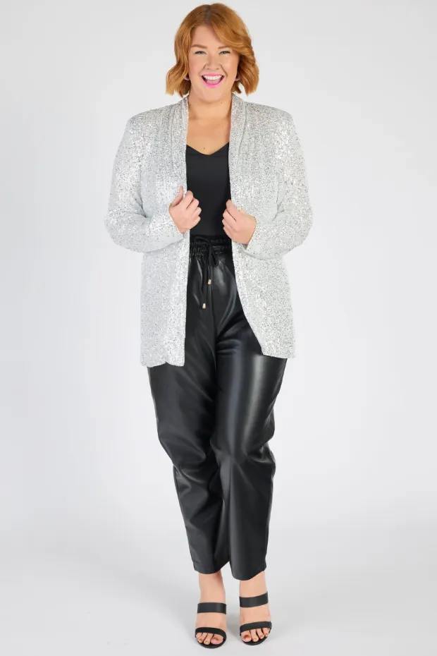 Glow Silver Sequins Blazer