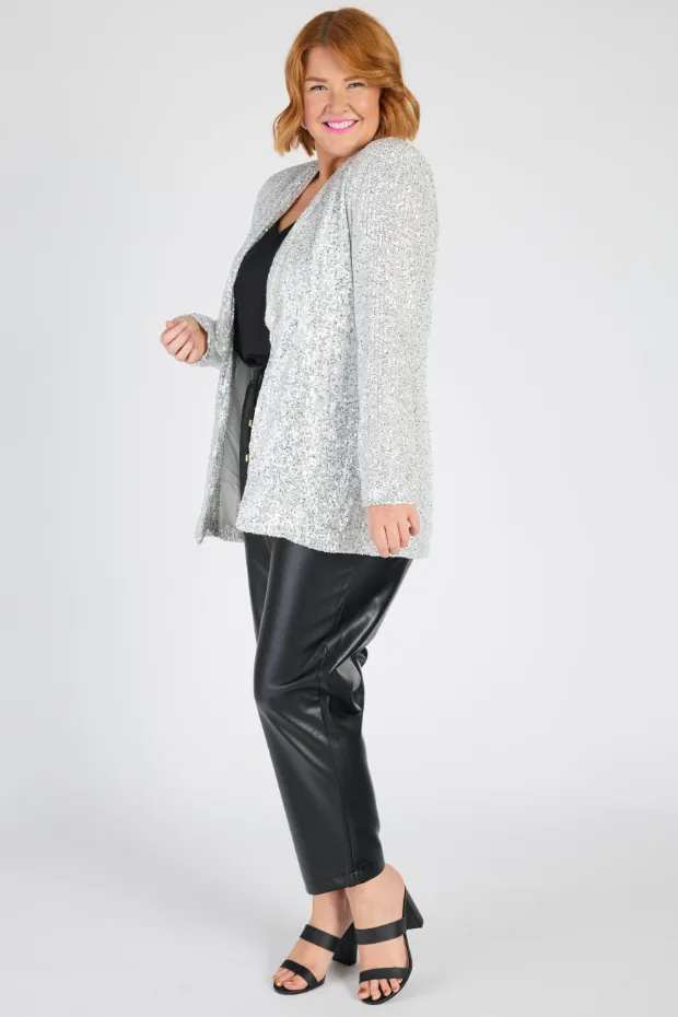 Glow Silver Sequins Blazer