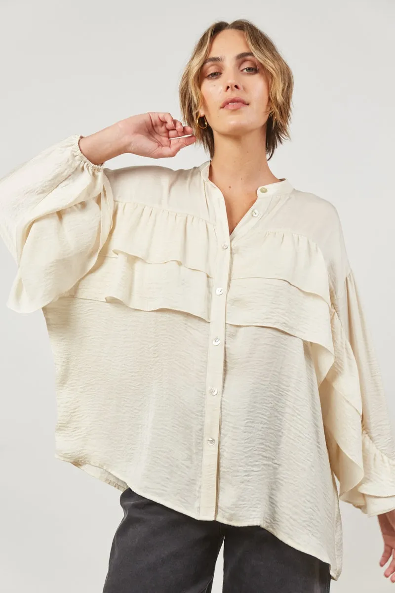 Isle Of Mine - Romance Ruffle Blouse - Creme