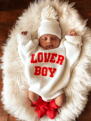 Knit Sweater, Lover Boy White