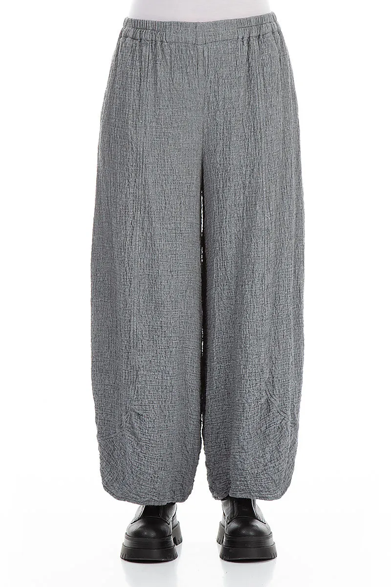 Loose Grey Wool Trousers