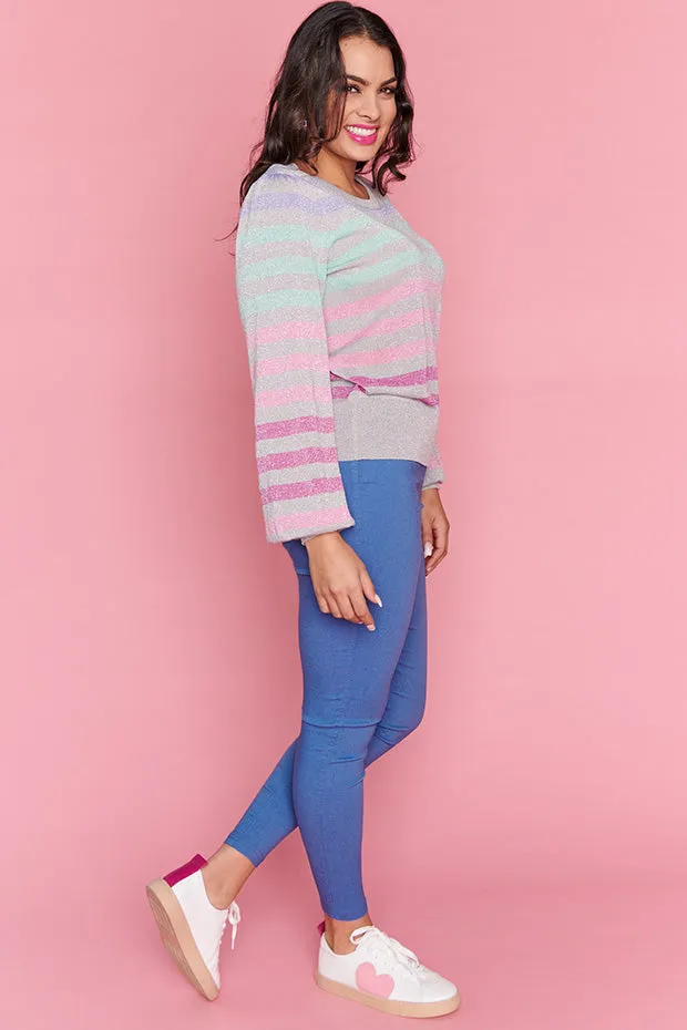 Mackenzie Silver Multi Stripe Jumper