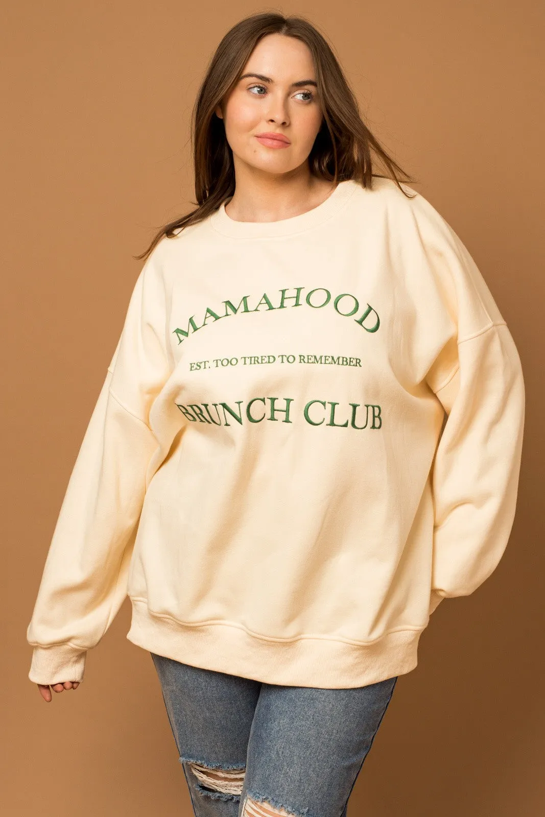 Mamahood Brunch Club Embroidered Sweatshirt