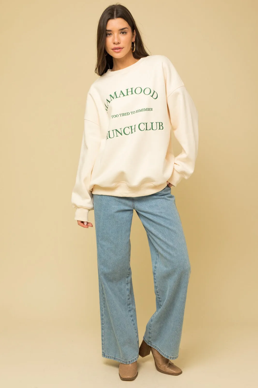 Mamahood Brunch Club Embroidered Sweatshirt