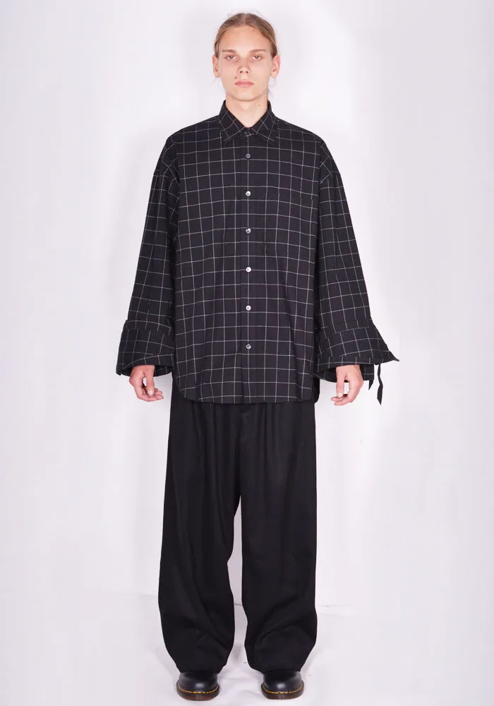 MARINA YEE FW23-0056-003 UNISEX MAXI SHIRT BLACK/WHITE