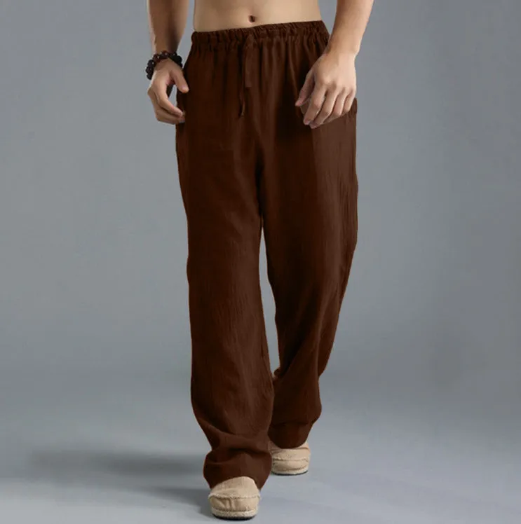 Men's Loose Casual Pants Linen Breathable Sports Trousers