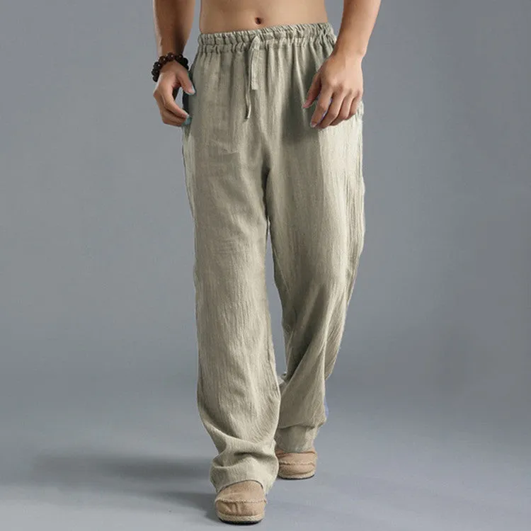 Men's Loose Casual Pants Linen Breathable Sports Trousers