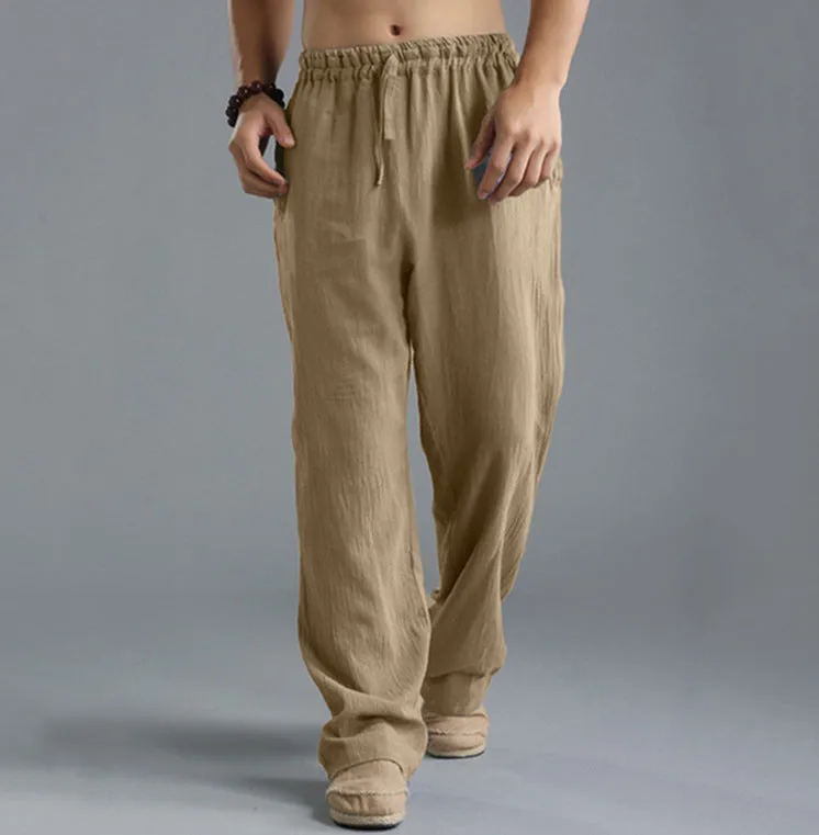 Men's Loose Casual Pants Linen Breathable Sports Trousers