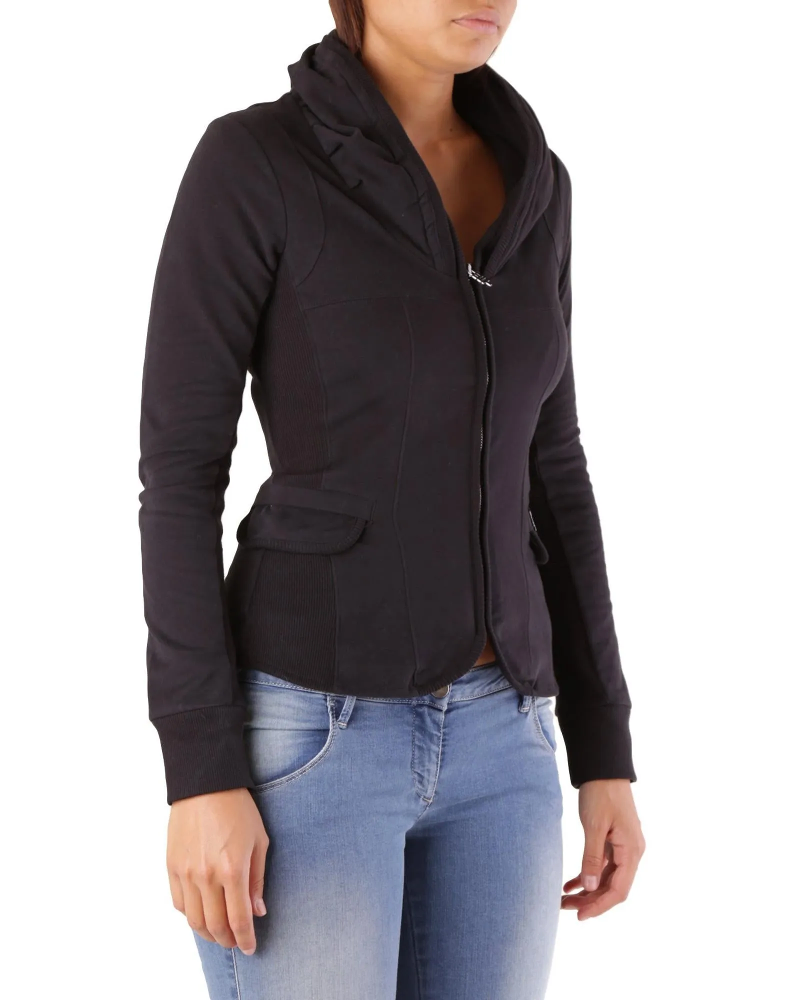 Met Women's Black Cotton Blend Blazer