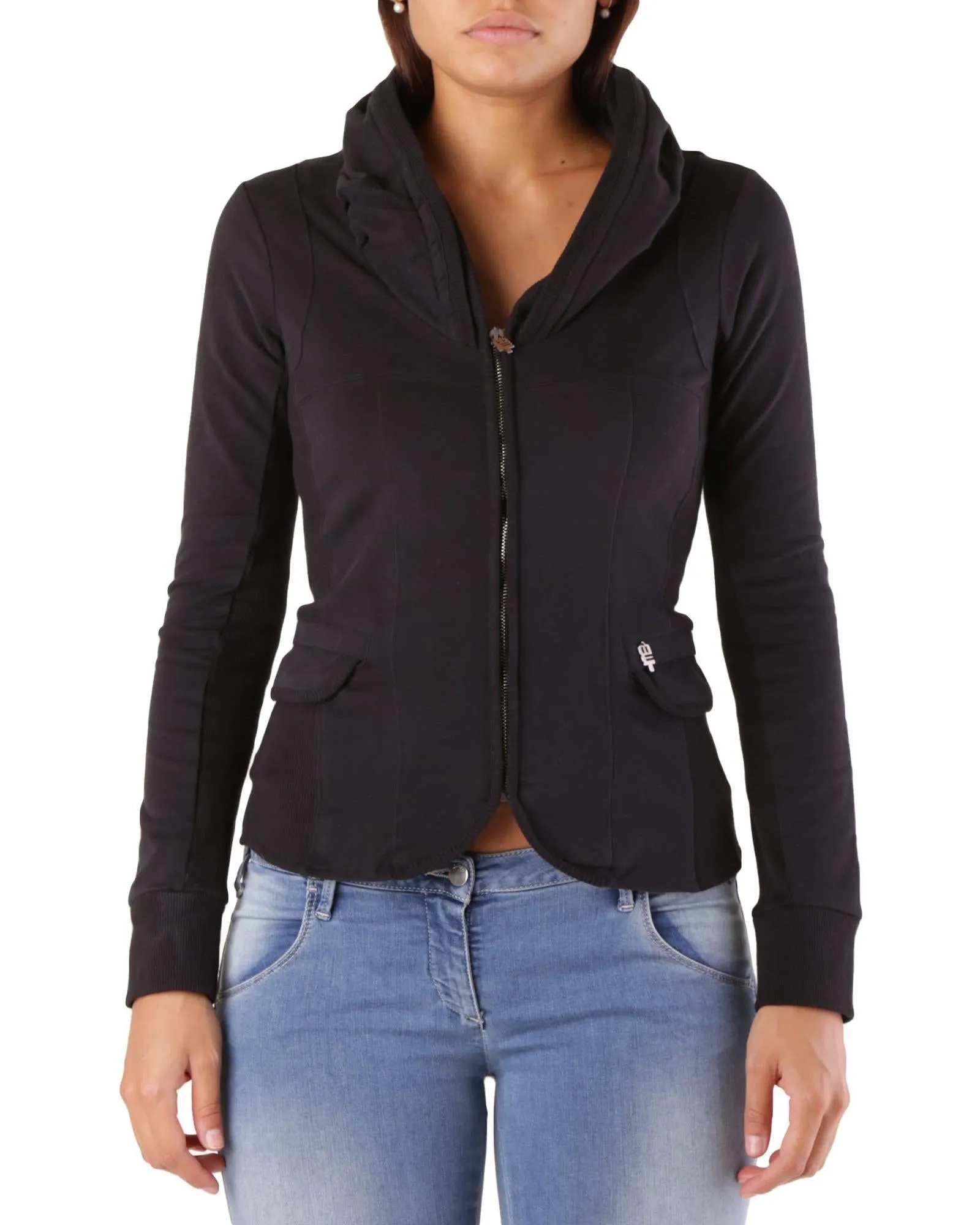 Met Women's Black Cotton Blend Blazer