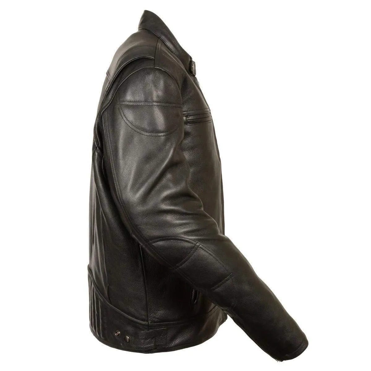 Milwaukee Leather MLM1560 Men's Black Long Body and Vented Motorcycle Leather Jacket