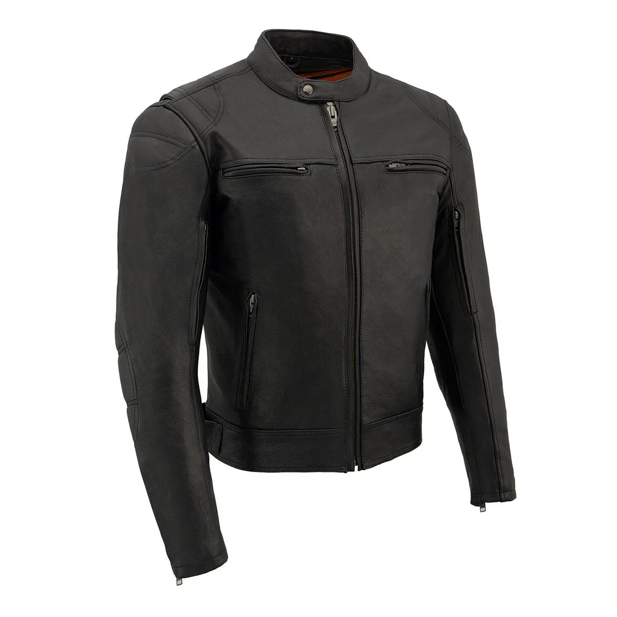 Milwaukee Leather MLM1560 Men's Black Long Body and Vented Motorcycle Leather Jacket