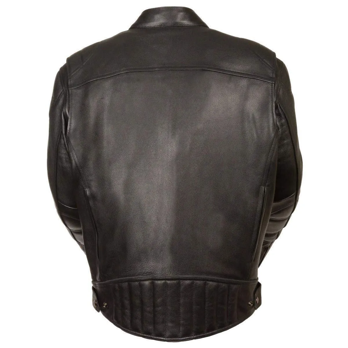 Milwaukee Leather MLM1560 Men's Black Long Body and Vented Motorcycle Leather Jacket