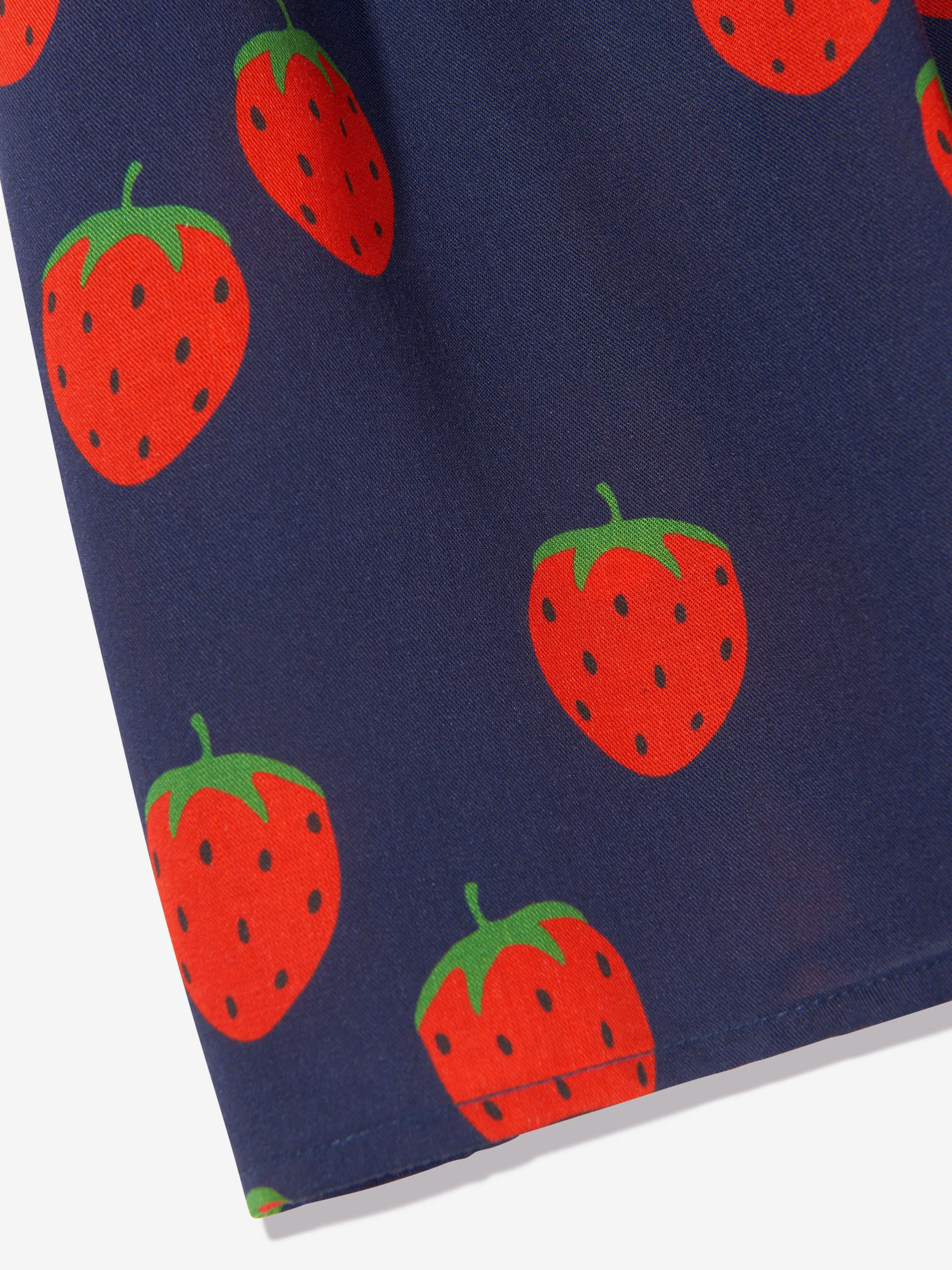 Mini Rodini Girls Strawberry Print Dress In Navy