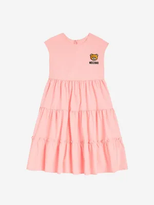 Moschino Girls Cotton Midi Dress in Pink