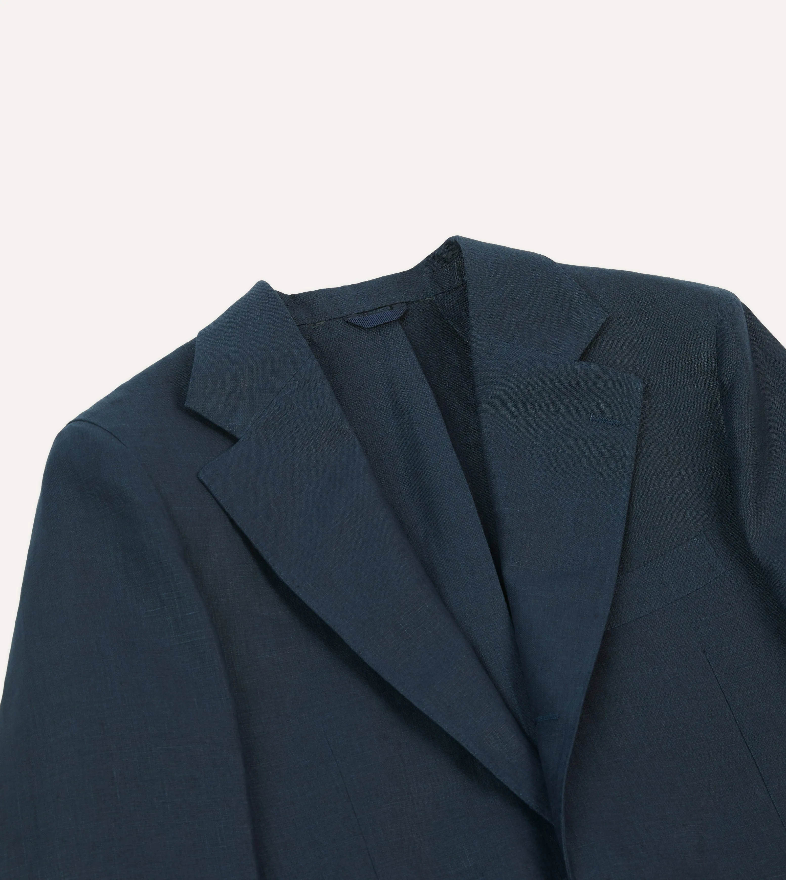 Navy Irish Linen Tailored Jacket