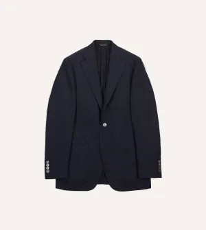 Navy Wool Hopsack Blazer