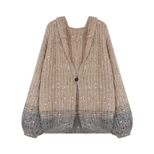 Pre Order:  Sparkly Two-Tone Knit Cardigan