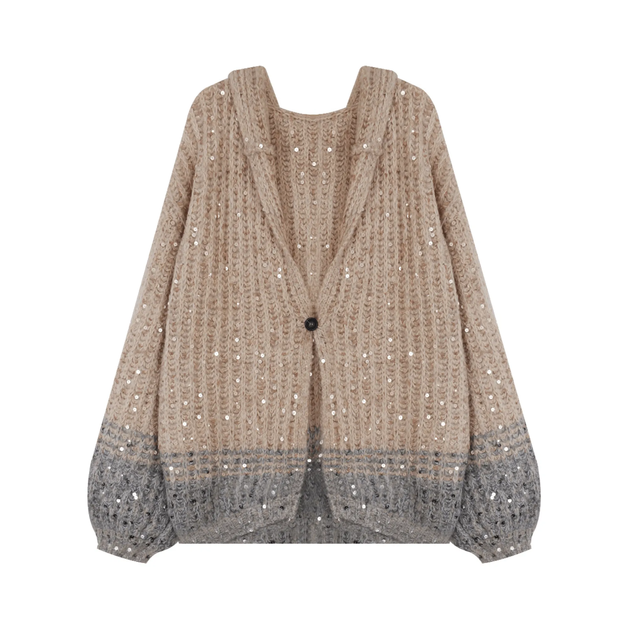 Pre Order:  Sparkly Two-Tone Knit Cardigan