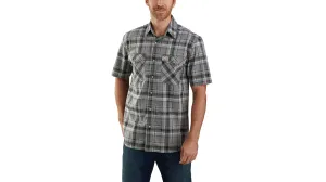 Rugged Flex Relaxed Fit Button Down Plaid Shirt | Black Plaid