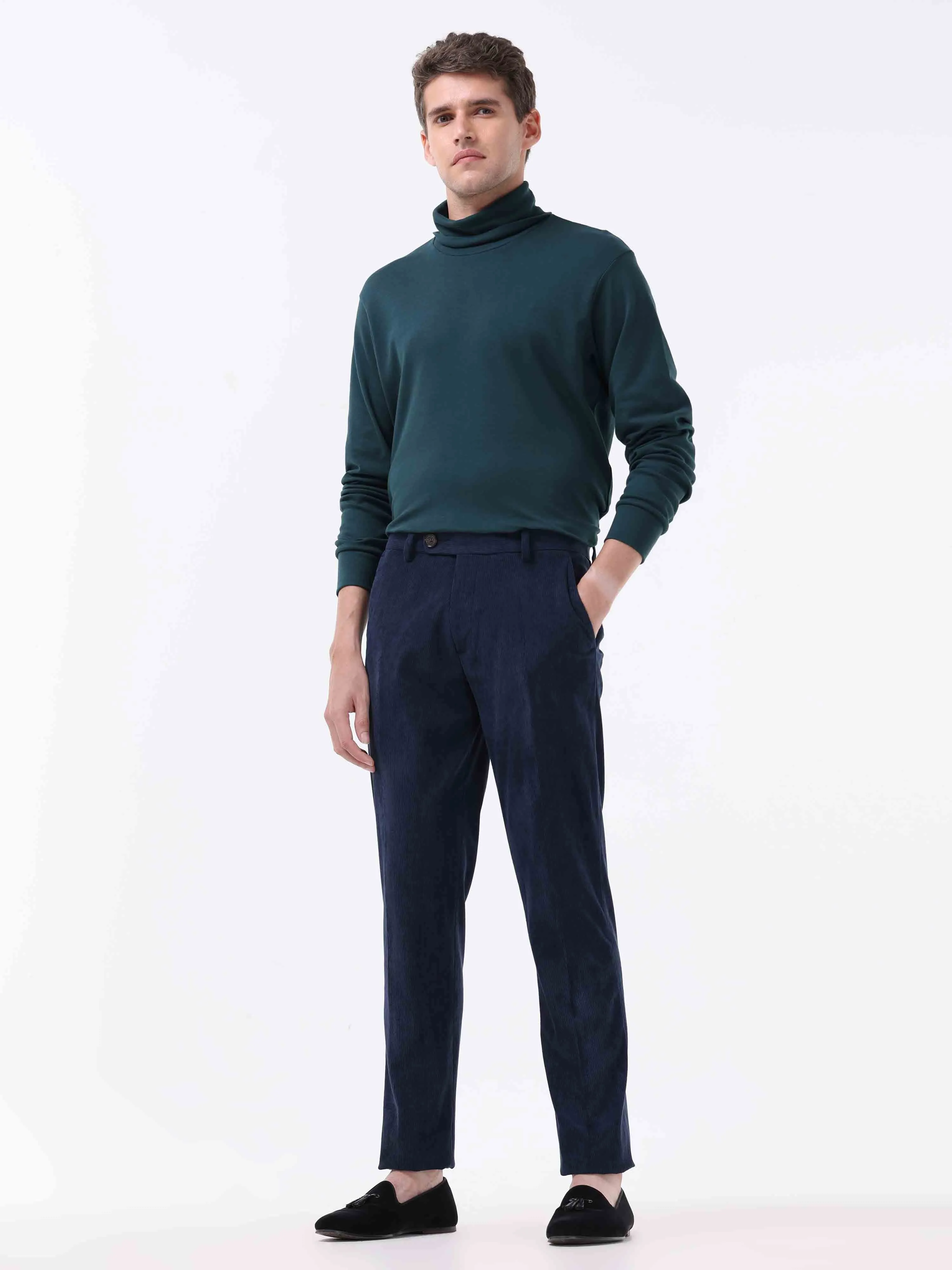 Statement Corduroy Navy Pant