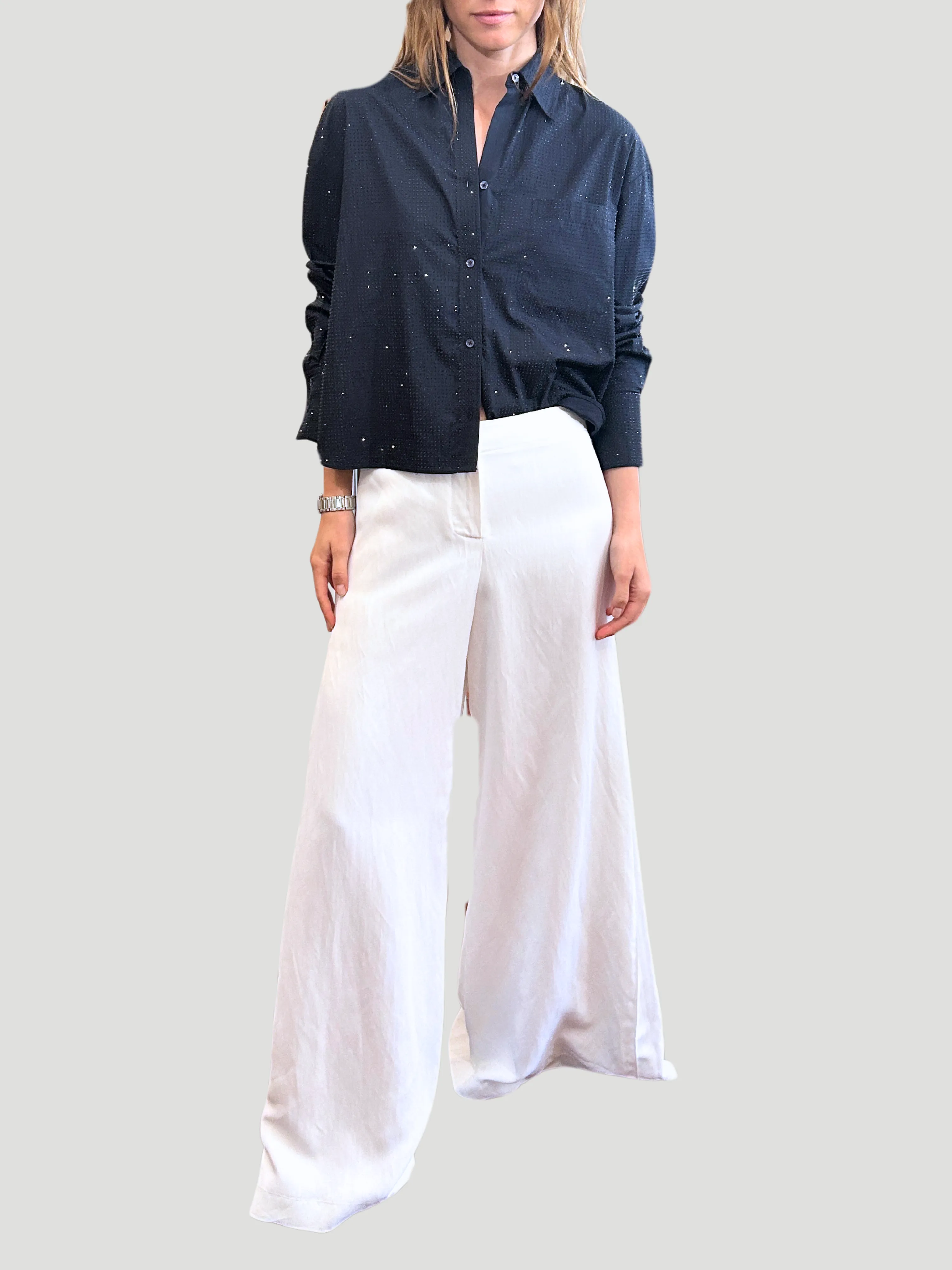 Stevie Wide-Leg Trouser in White