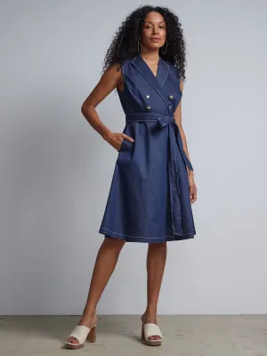 Tall V-Neck Belted Flare Dress