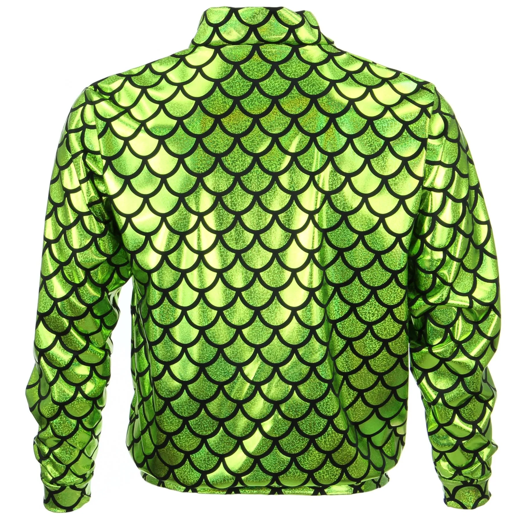 Unisex Shiny Bomber Jacket - Fish Scale Green