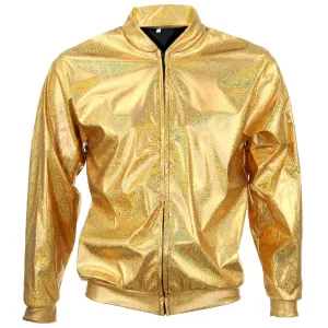 Unisex Shiny Bomber Jacket - Gold