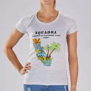 Women's Limited Edition Cotton Tee - White Fleck "Squadra California"